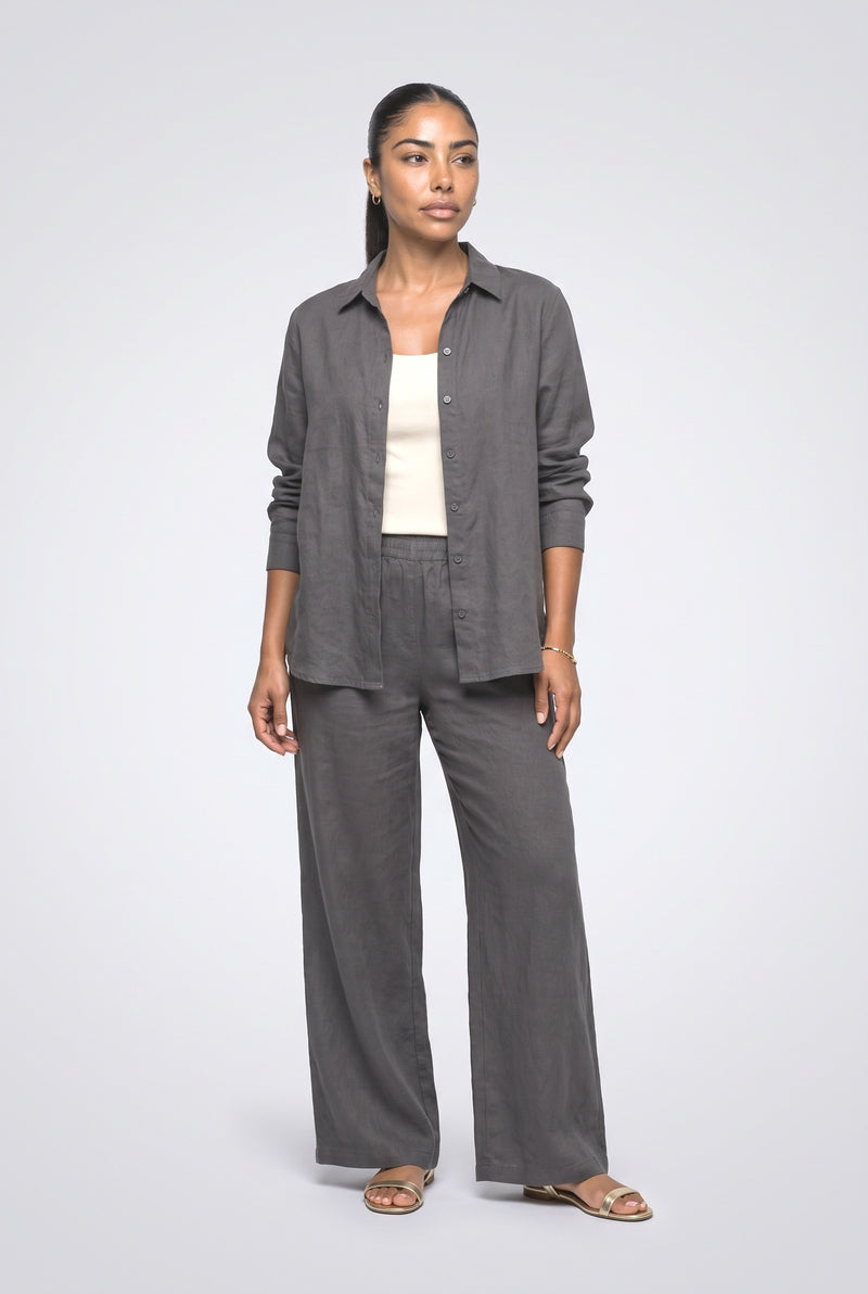 Slate Blue Wide Leg Pants