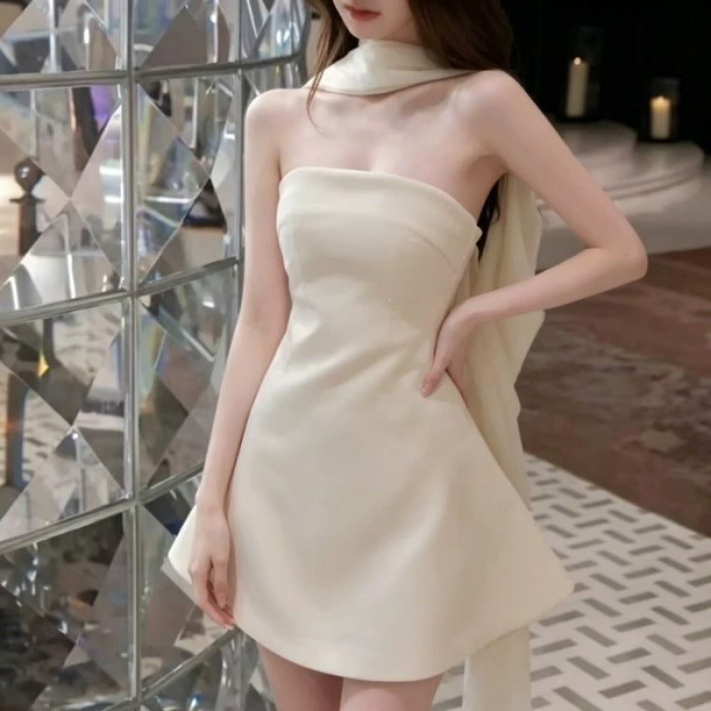 Ivory Strapless A-Line Short Homecoming Dress