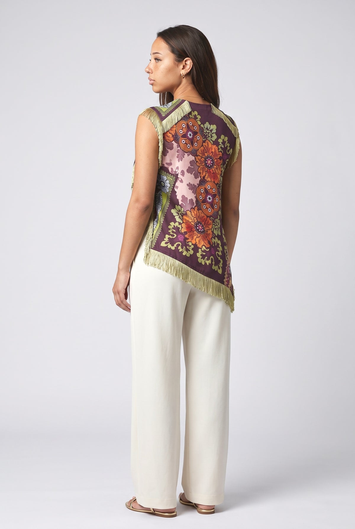 Red Floral Top, back view