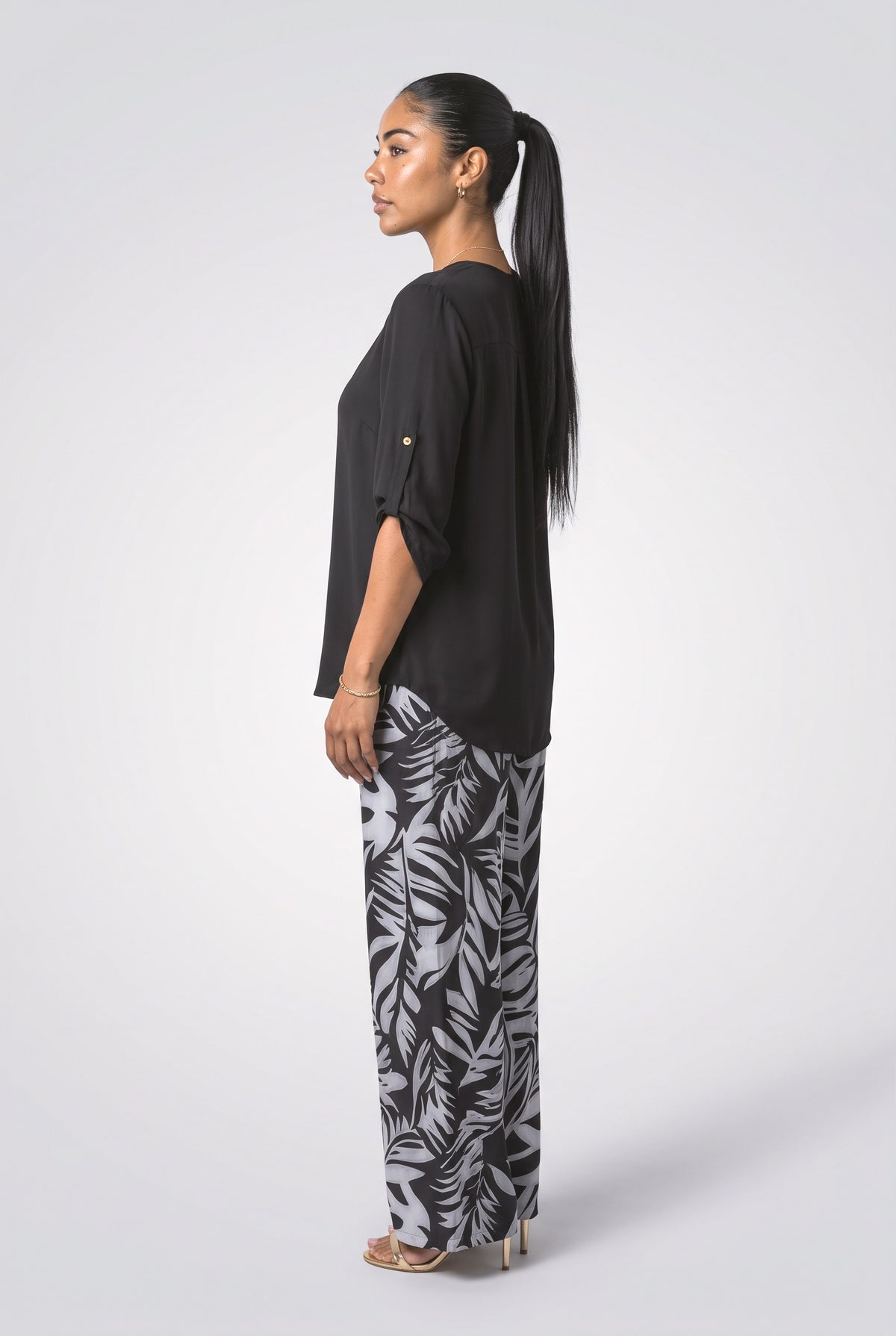 V-Neck Two Piece Outfit, back view