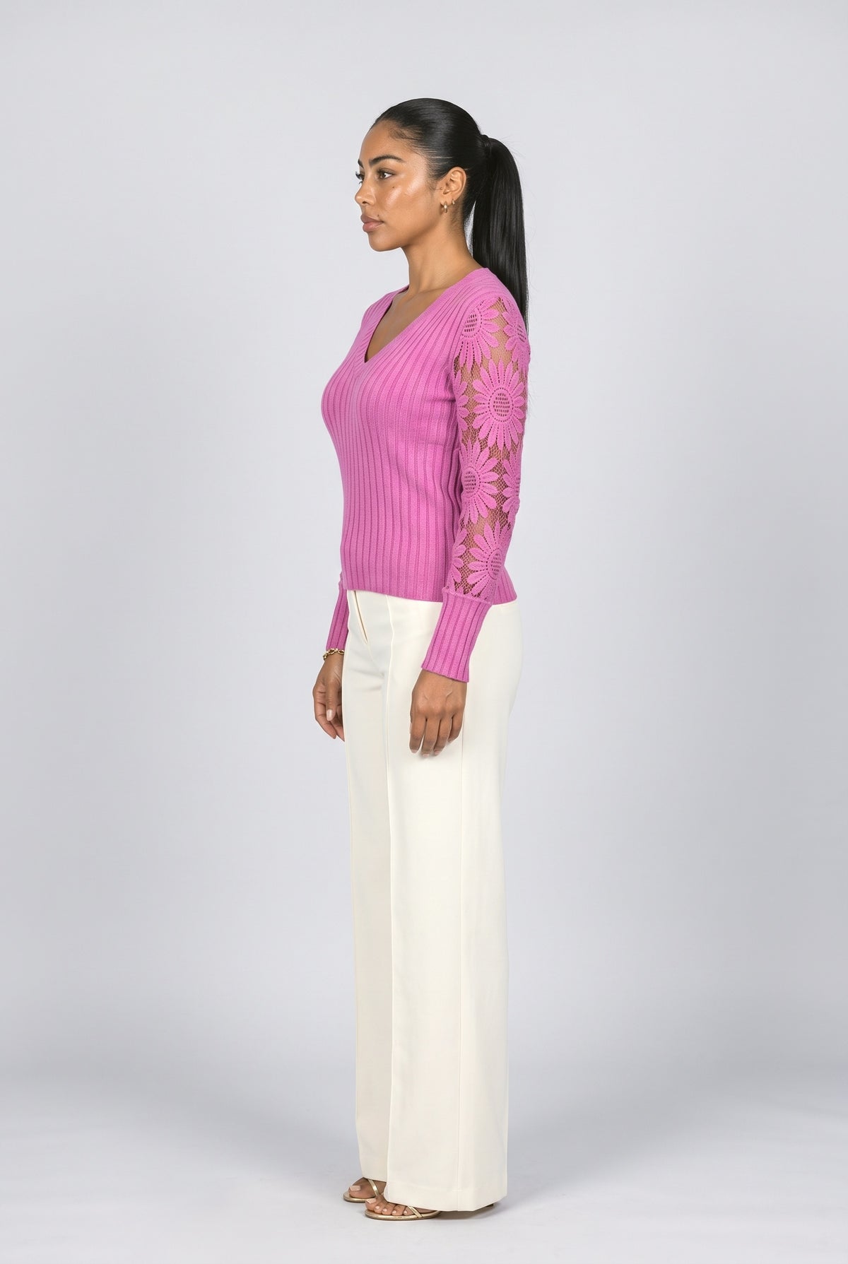 Floral Knit Top, back view