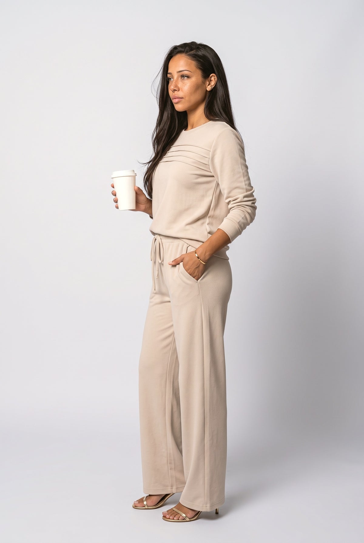 Crew Neck Two Piece Outfit, back view