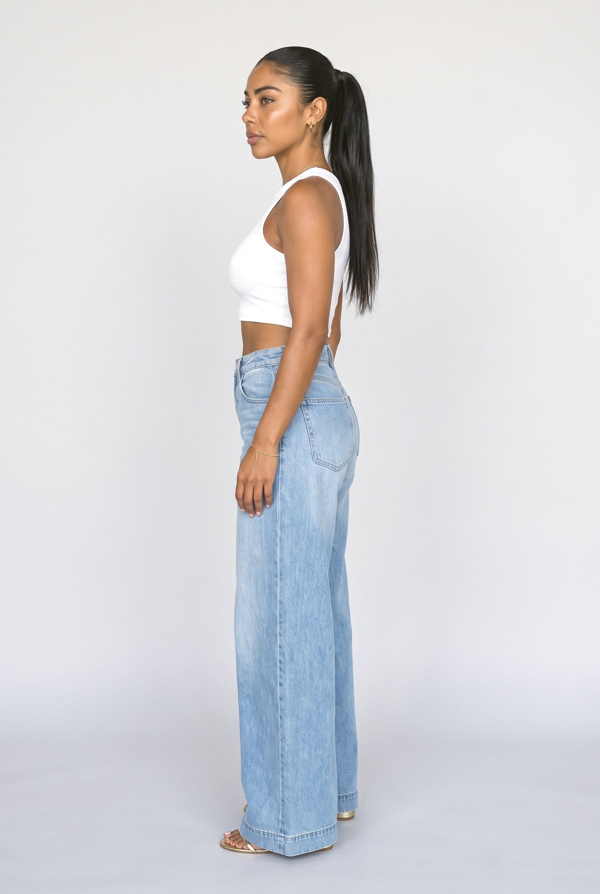 Wide Leg Jeans, back view