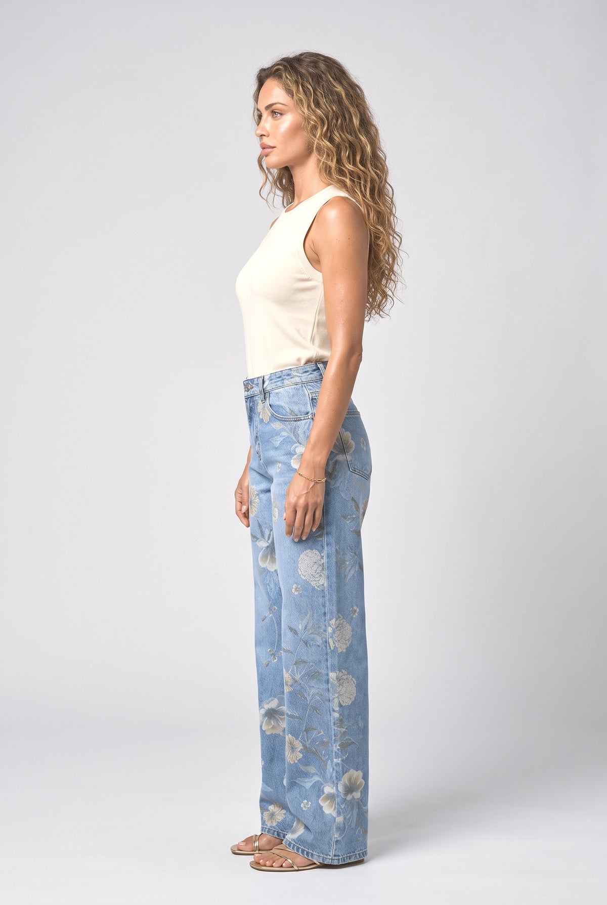 Floral Women's Jeans, back view