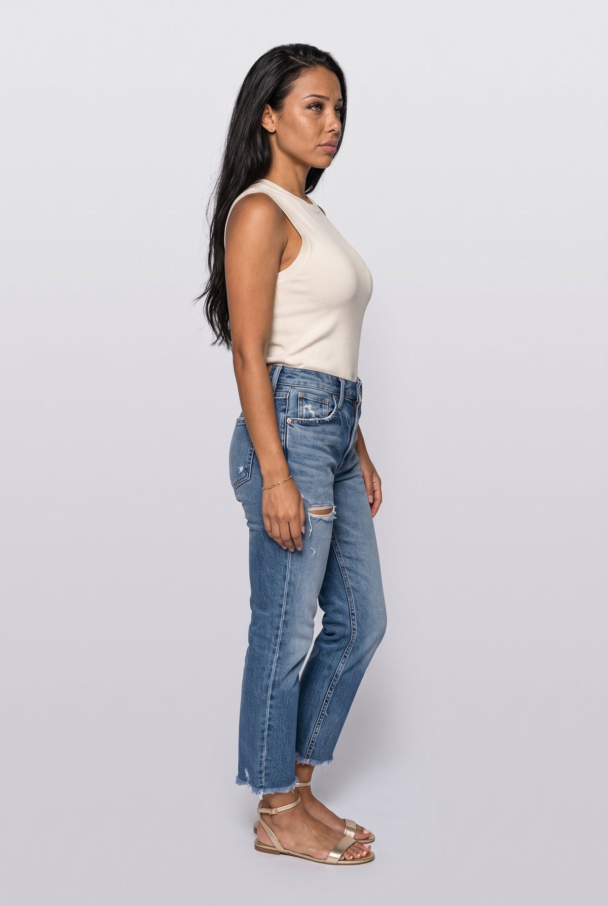 Blue Women's Jeans, back view