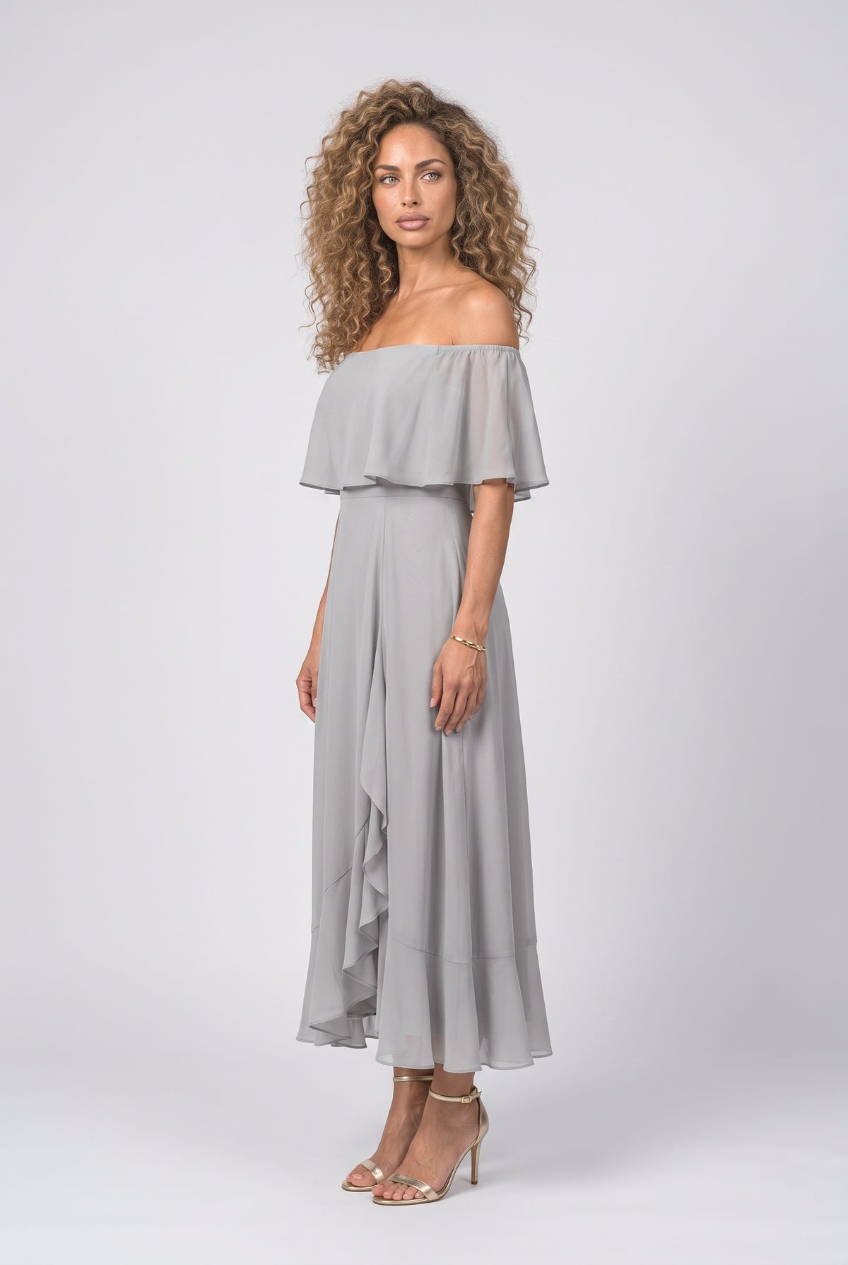 Chiffon Cocktail Dress, back view