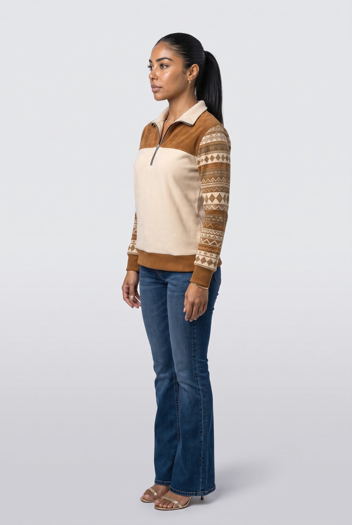 Multicolor Pullover Sweater, back view