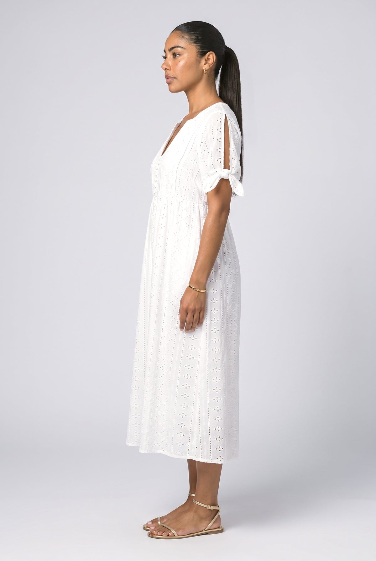 V-Neck Midi Dress, back view