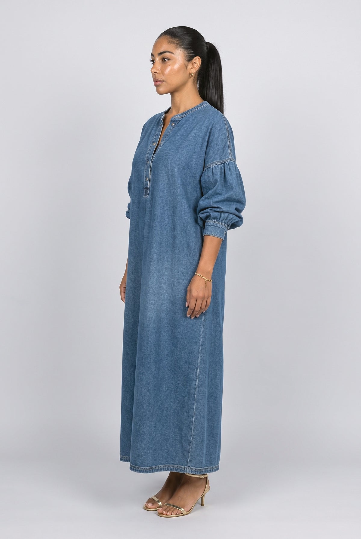 Blue Maxi Dress, back view