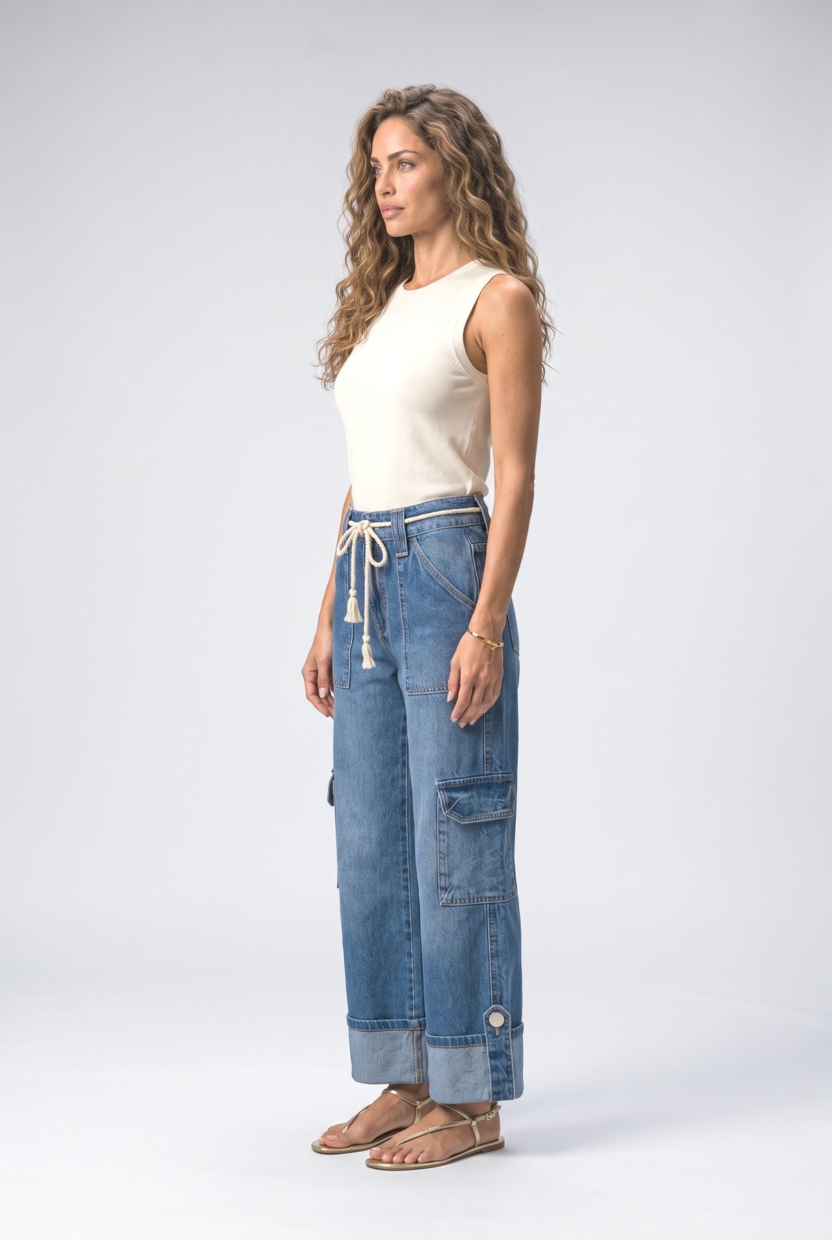 Wide Leg Jeans, back view