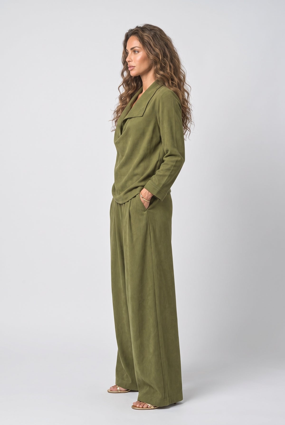 Knit Draped Two Piece Outfit, back view