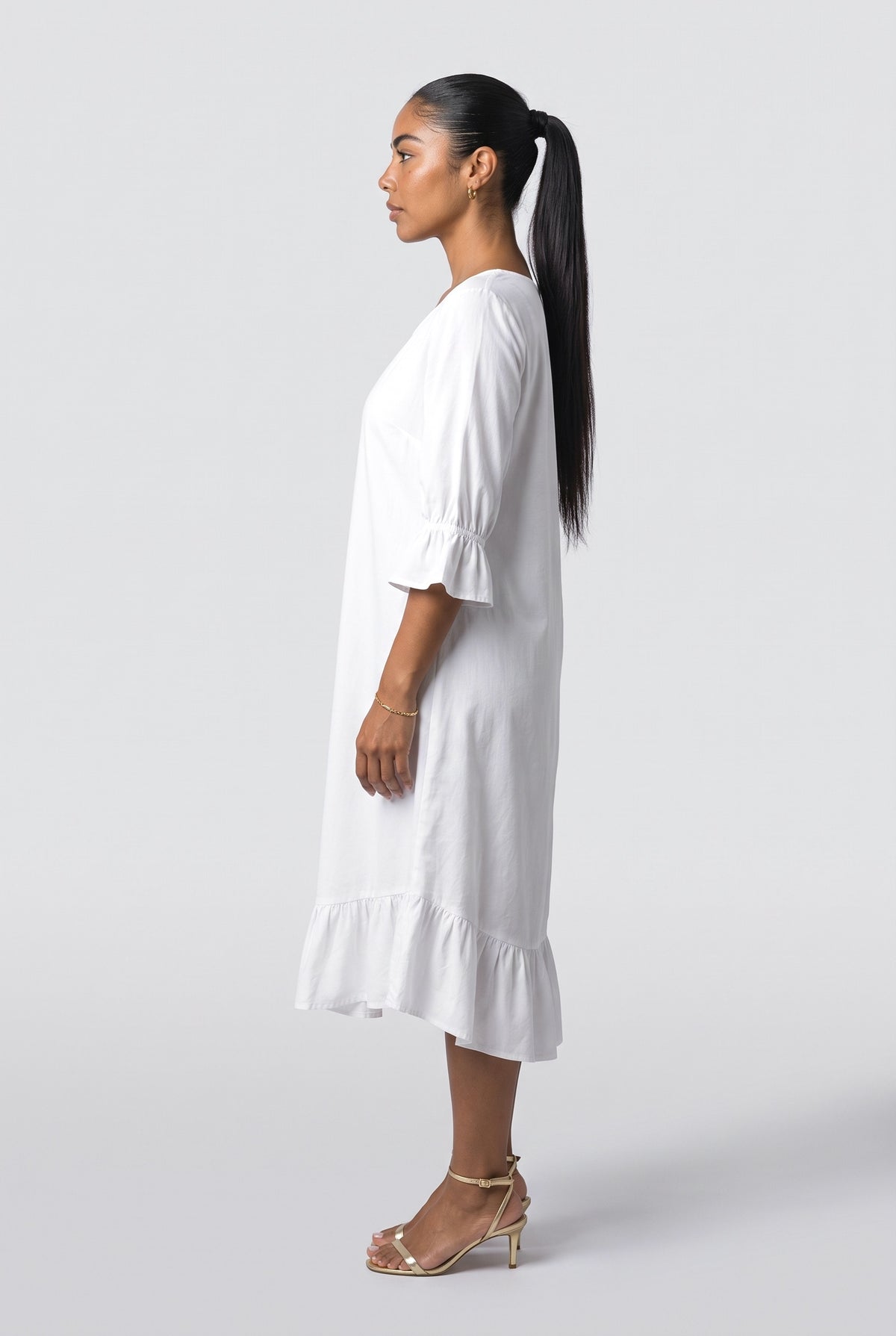 Ruffle Midi Dress, back view