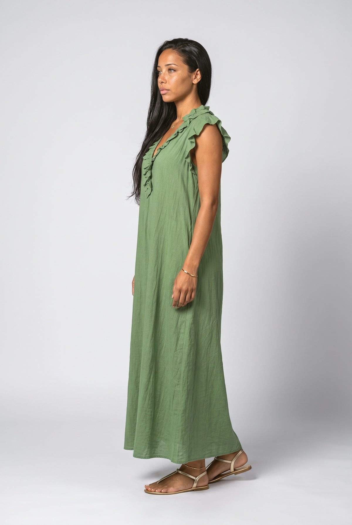 Ruffle Midi Dress, back view