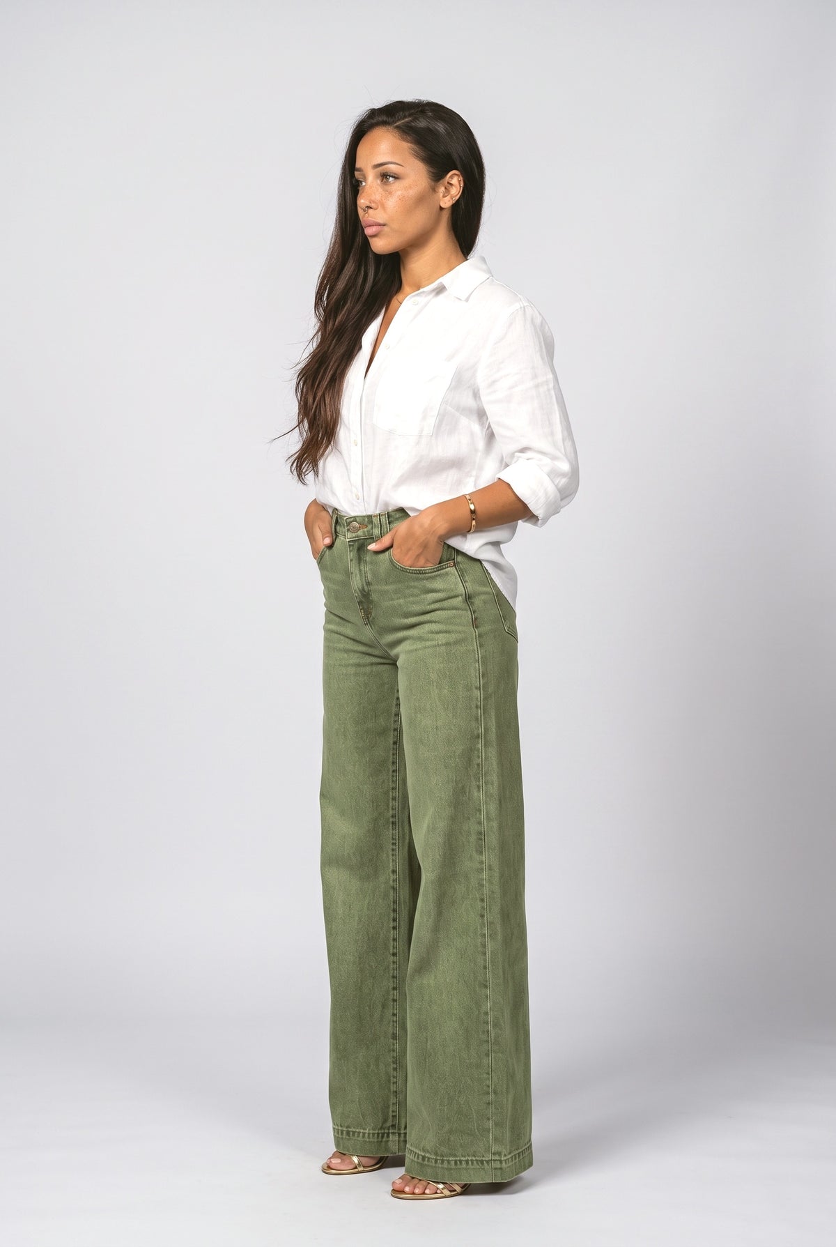 Wide Leg Jeans, back view