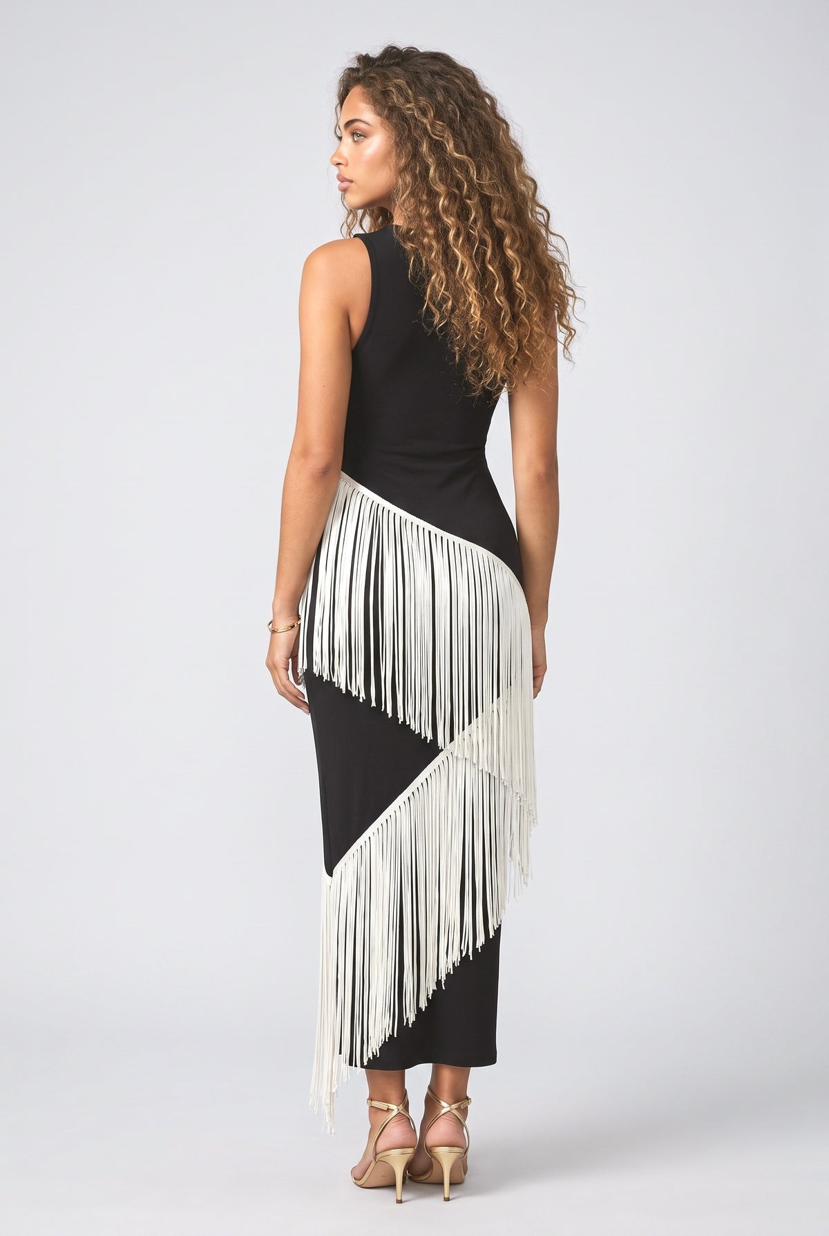 Black Bodycon Maxi Dress, back view