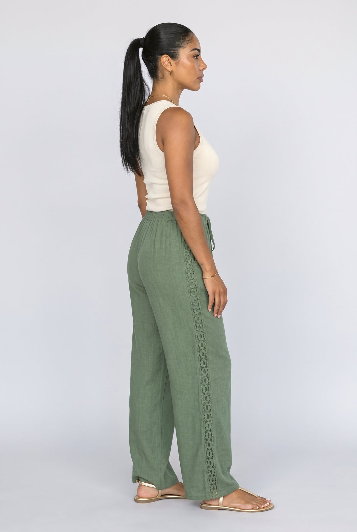 Lace Wide Leg Pants, back view