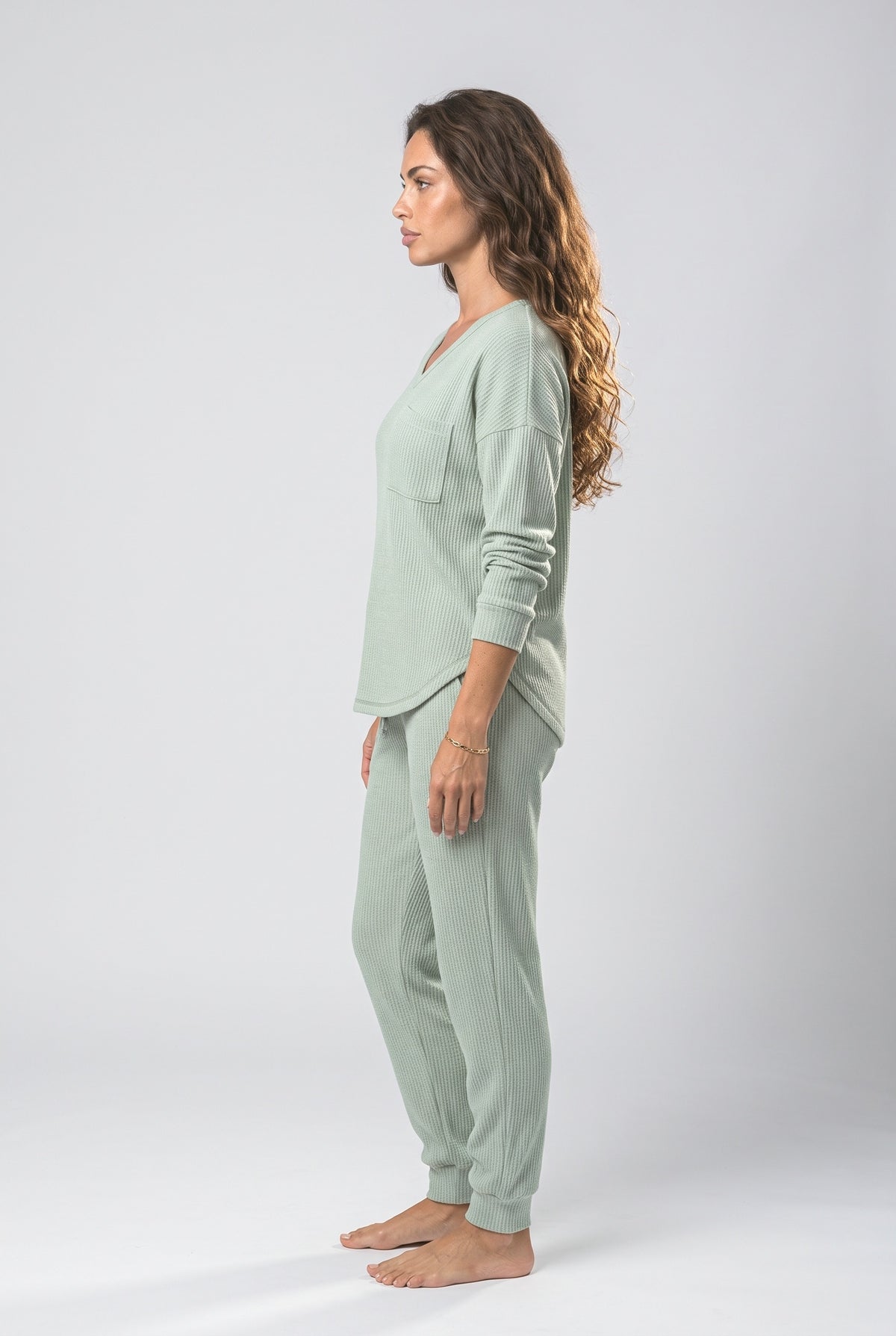 V-Neck Two Piece Outfit, back view