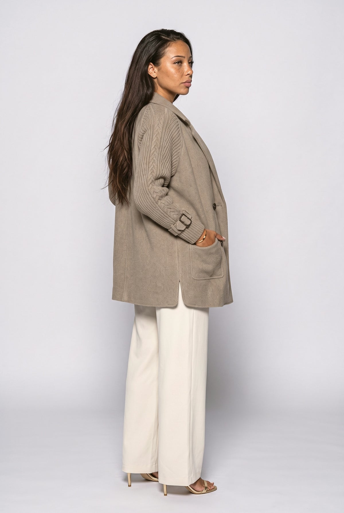 Knit Wool Coat, back view