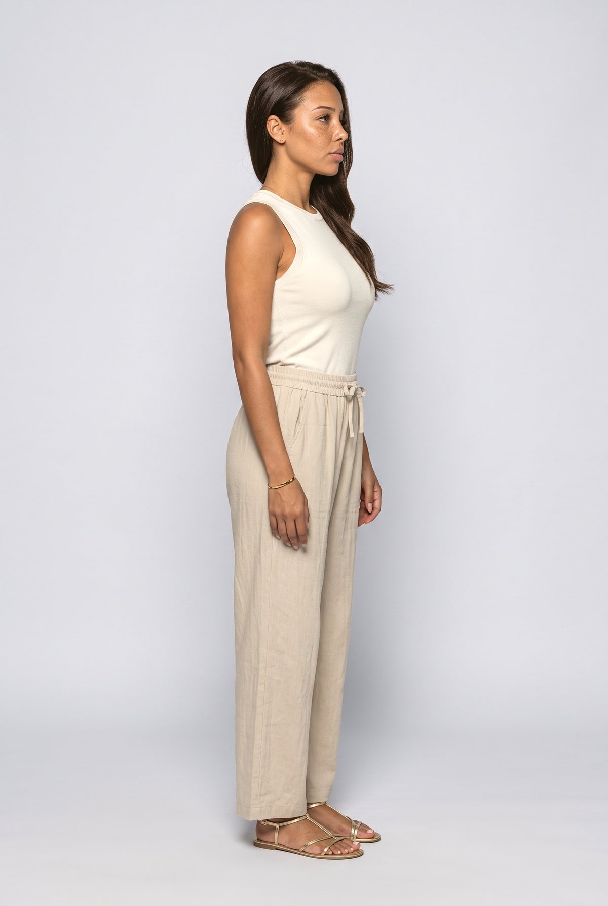 Linen Women's Trousers, back view