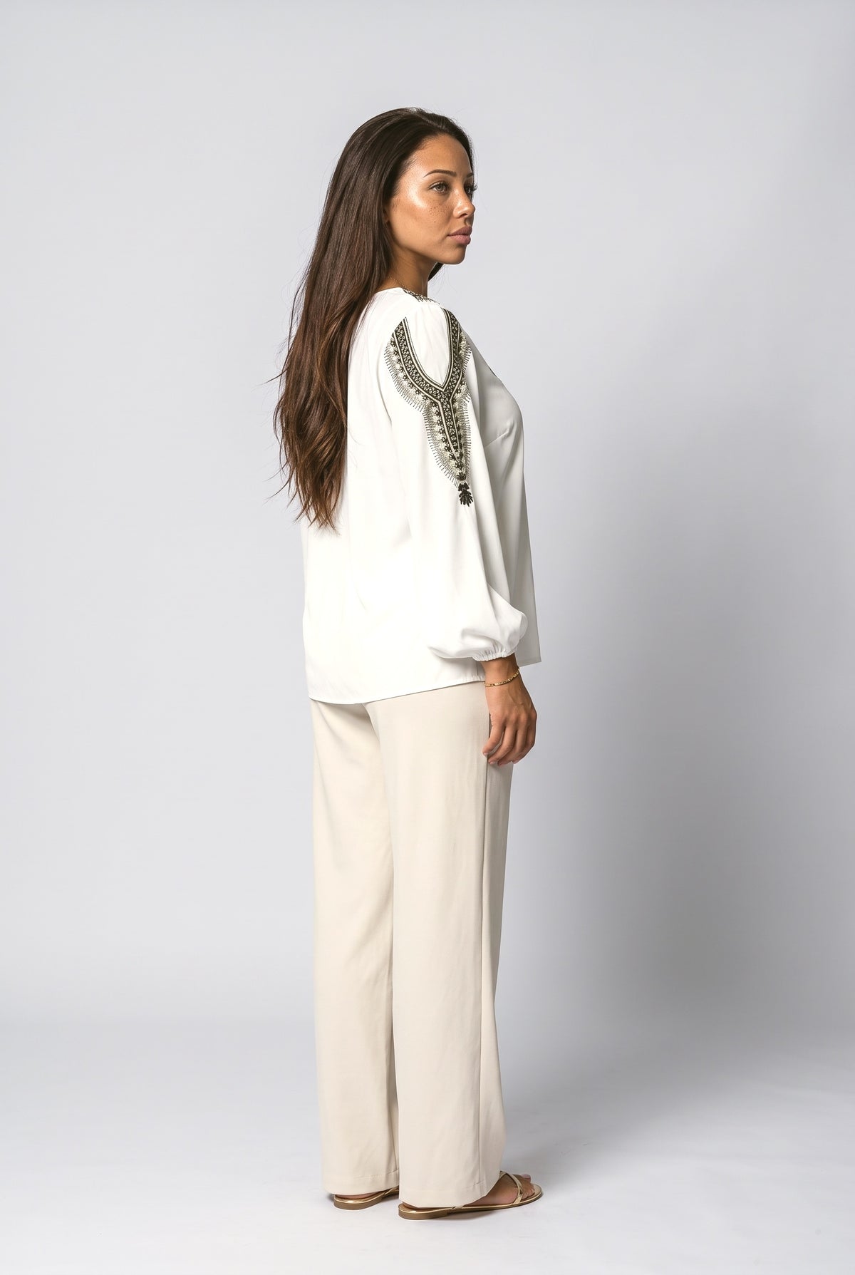 V-Neck Blouse, back view