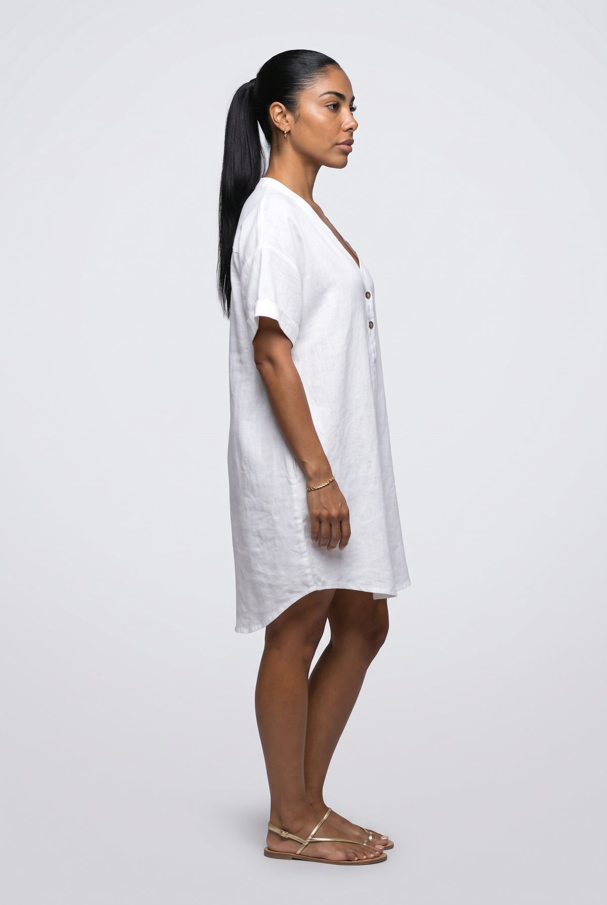V-Neck Oversized Summer Dress, back view