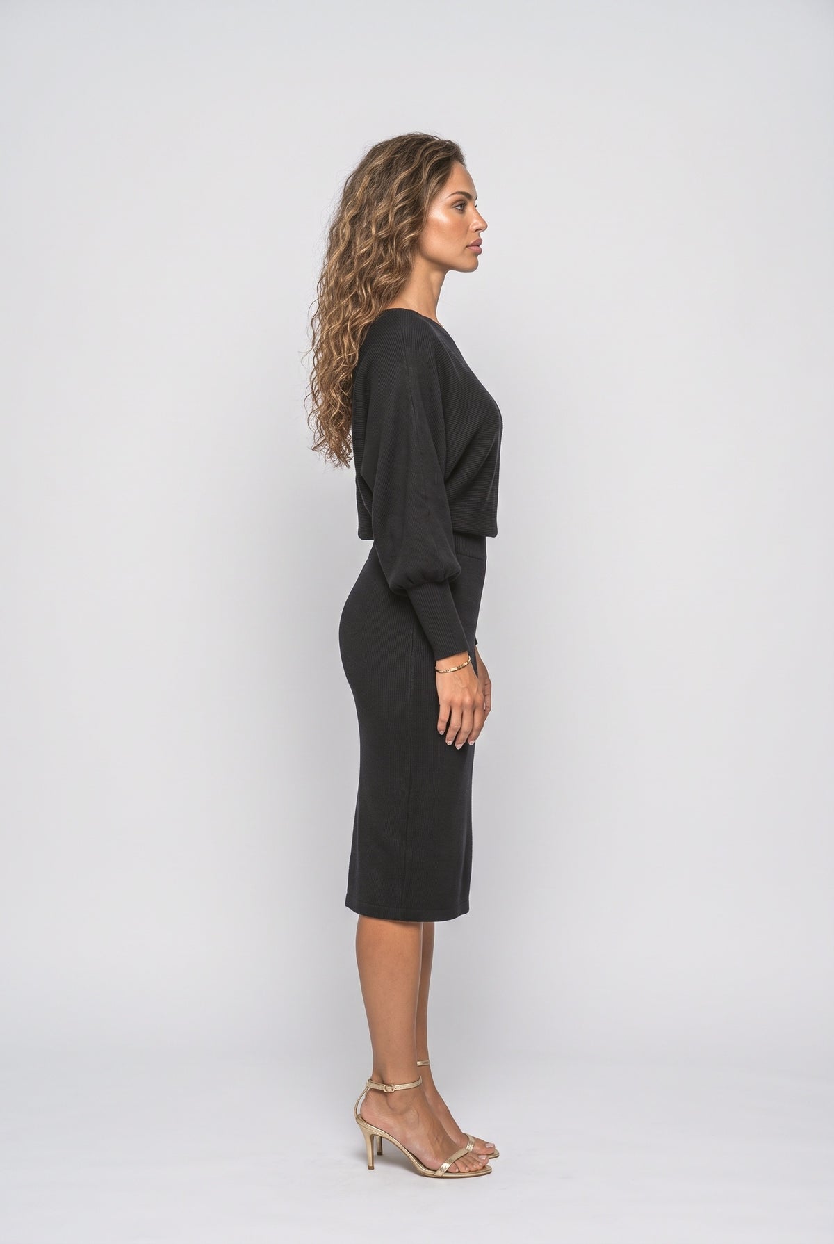 Knit Wrap Skirt Set, back view