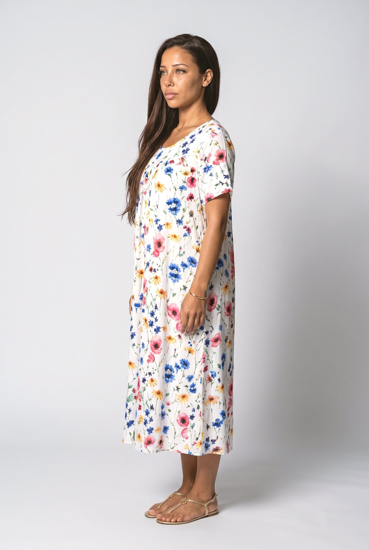 Floral Midi Dress, back view
