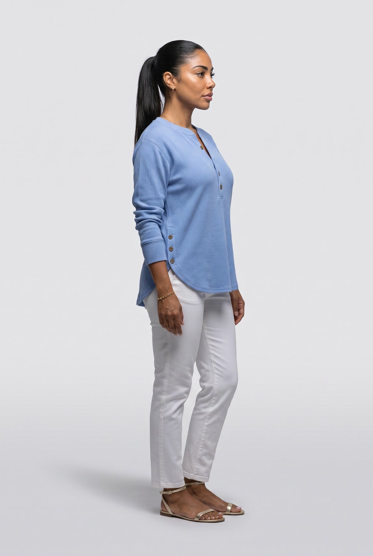 Ribbed Pullover Sweater, back view