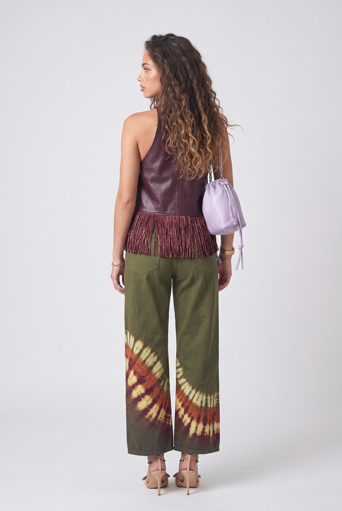 Green Tie-Dye Outfit Set, back view