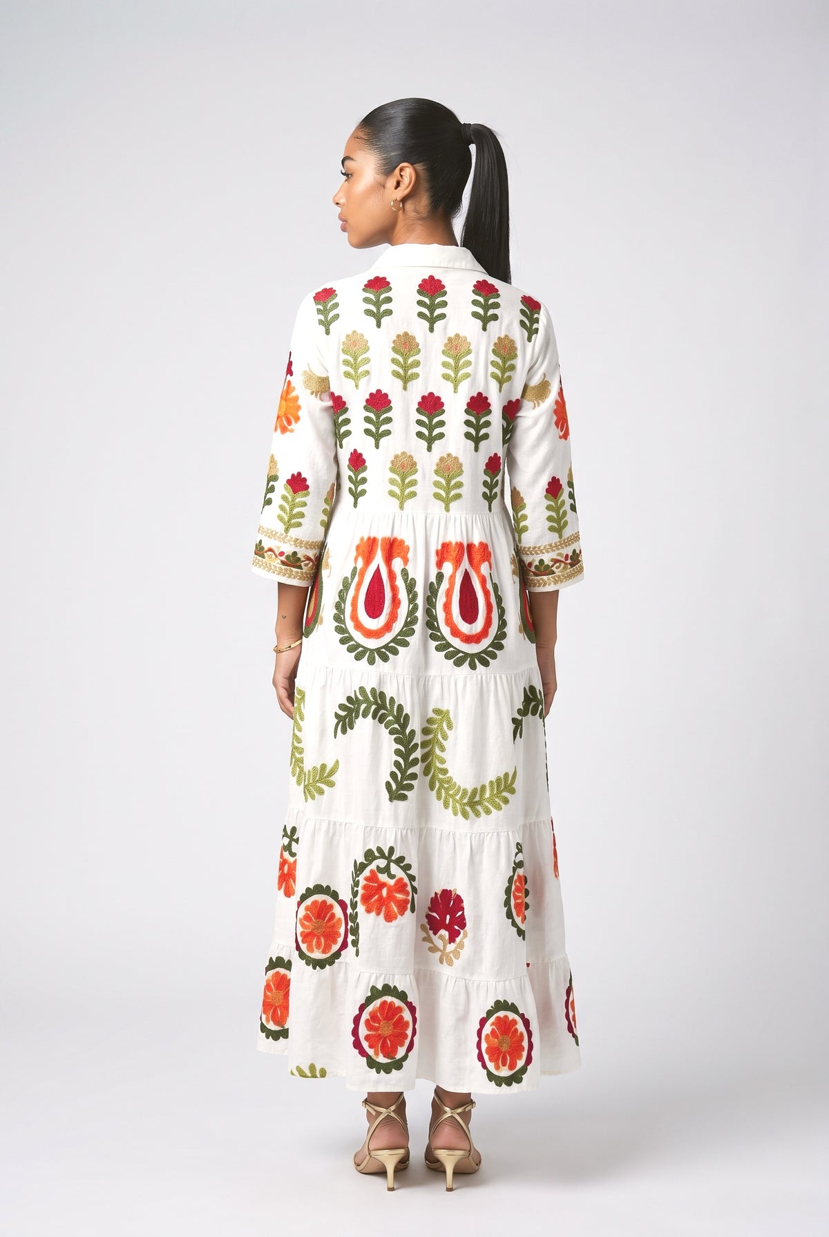 White Relaxed Dress, back view
