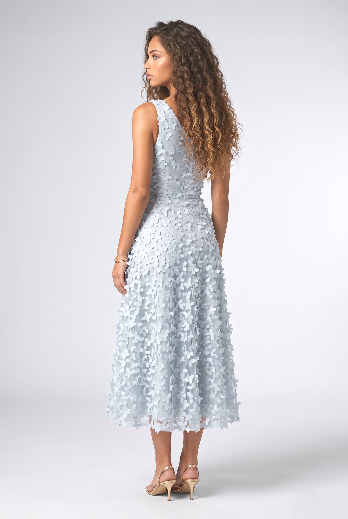 One-Shoulder Midi Dress, back view