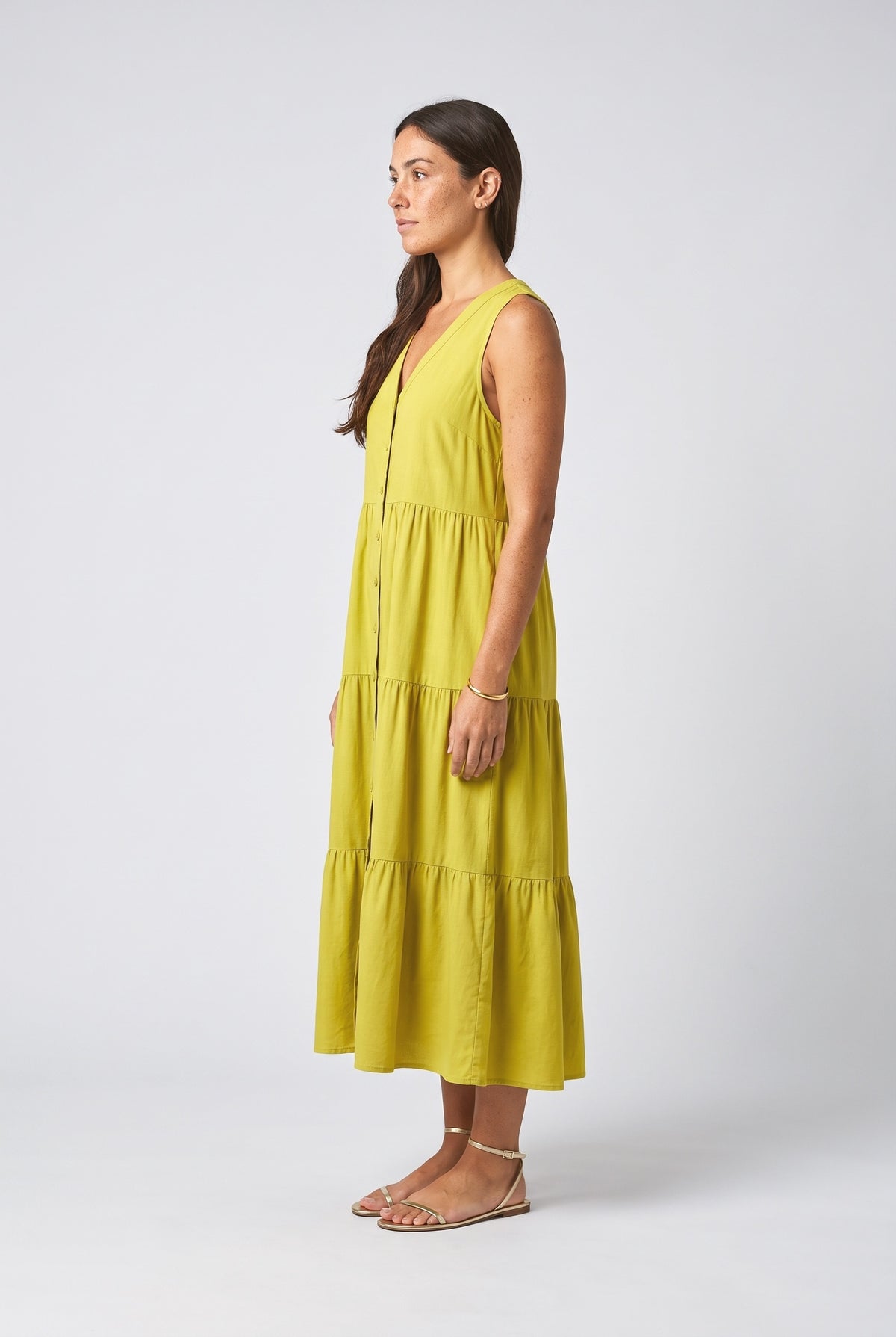 V-Neck Tiered Summer Dress, back view