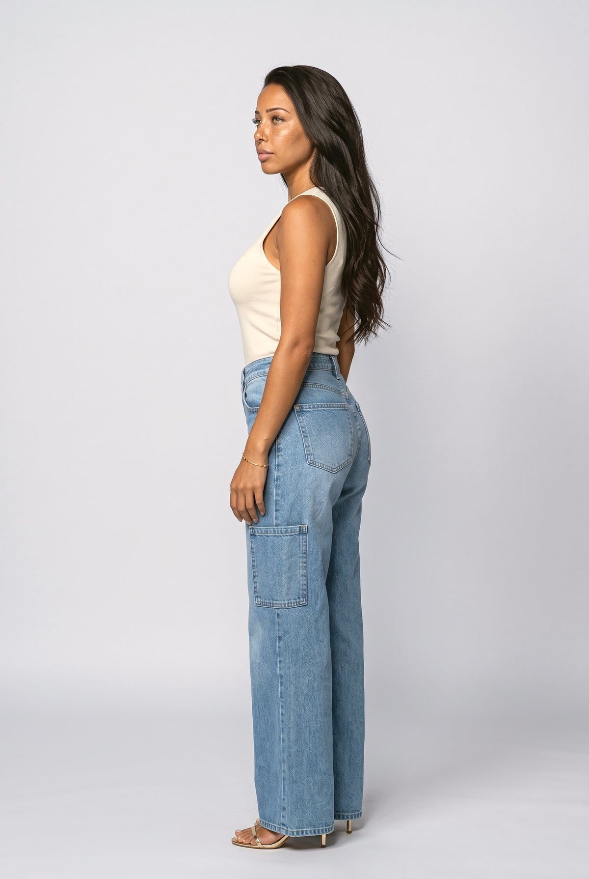 Wide Leg Jeans, back view