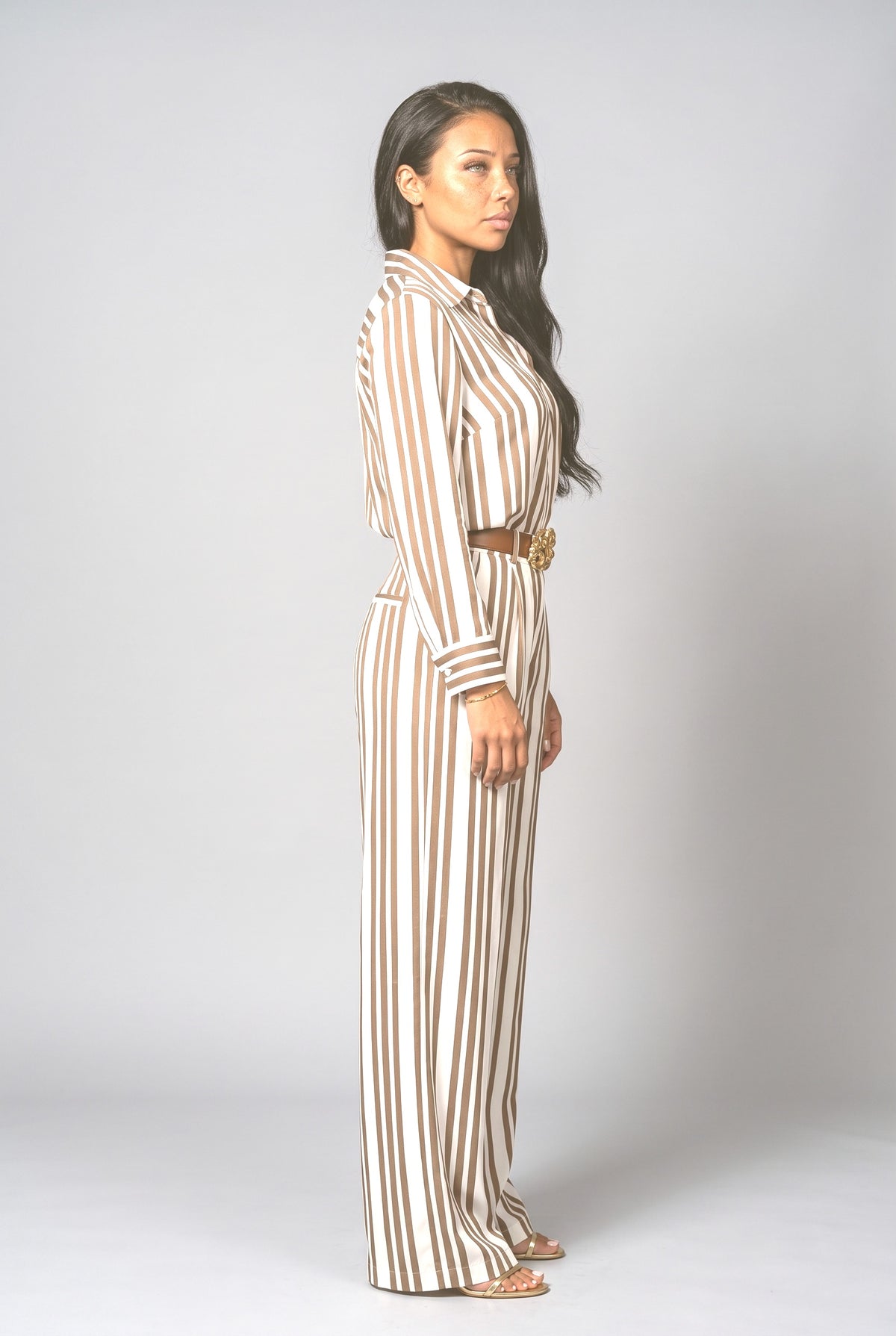 Striped Two Piece Outfit, back view