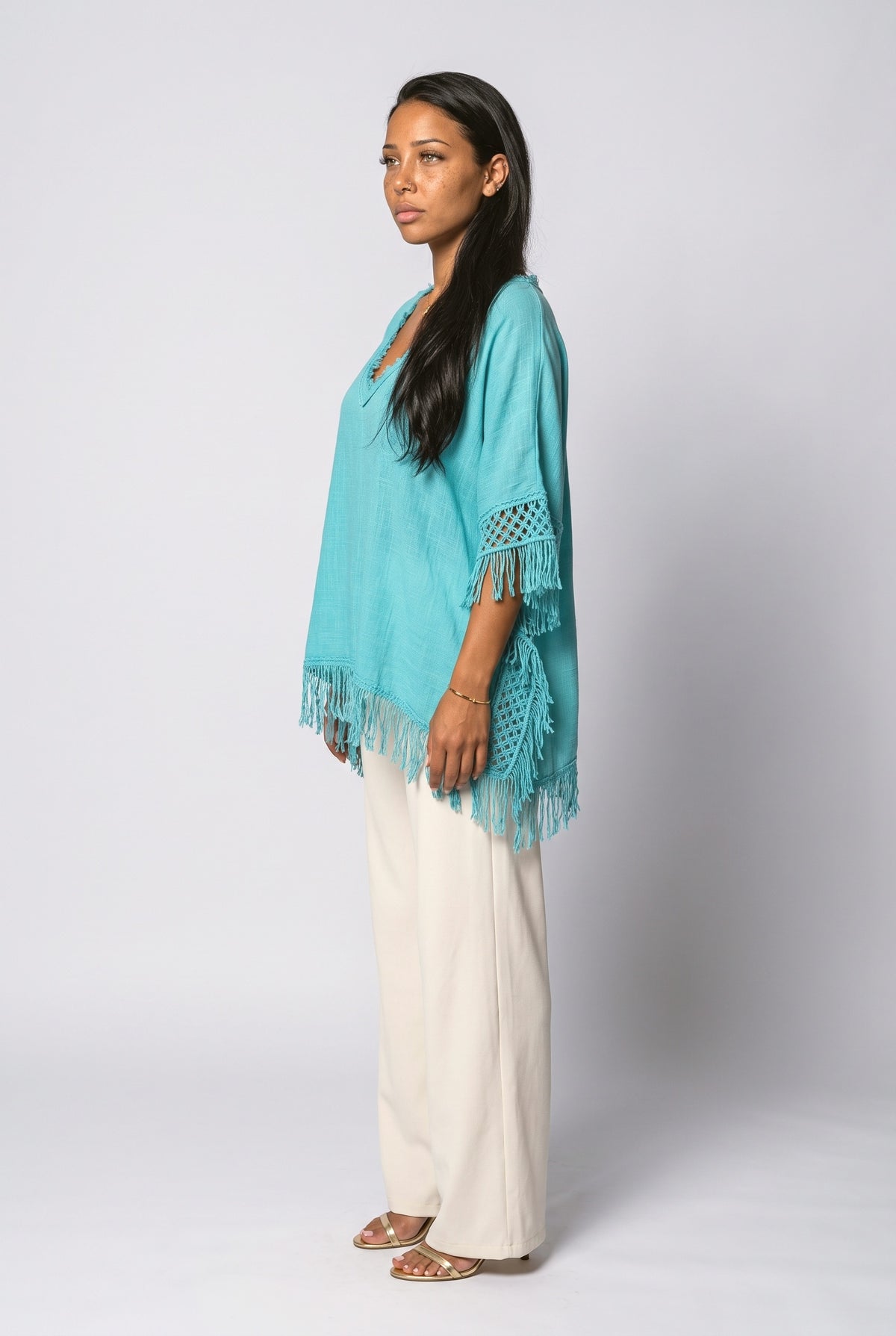 Crochet Fringe Blouse, back view