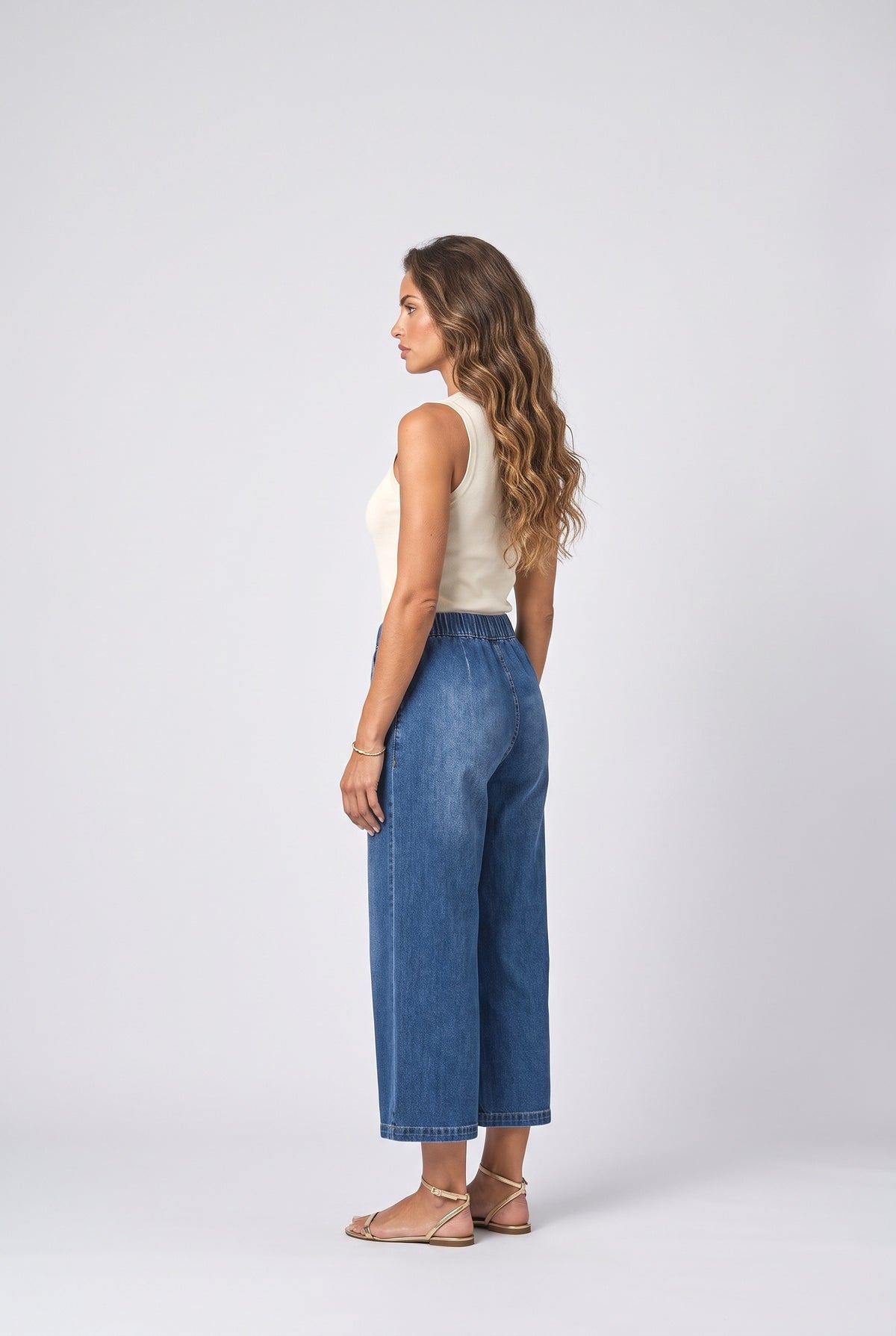 Blue Denim Women's Jeans, back view