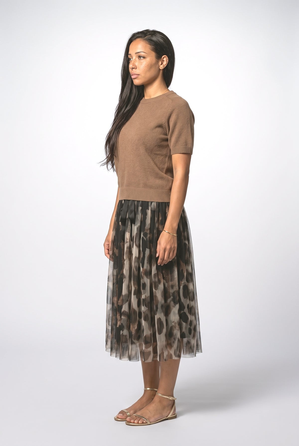 Knit Leopard Two Piece Outfit, back view