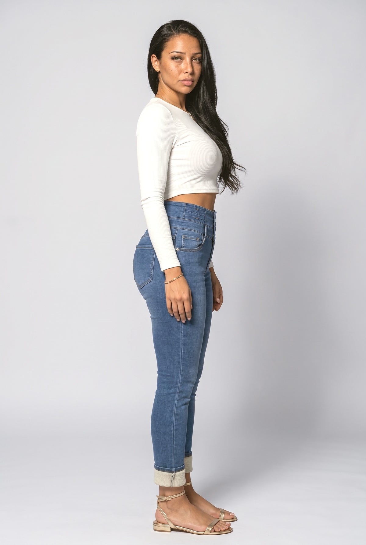 Blue Denim Women's Jeans, back view