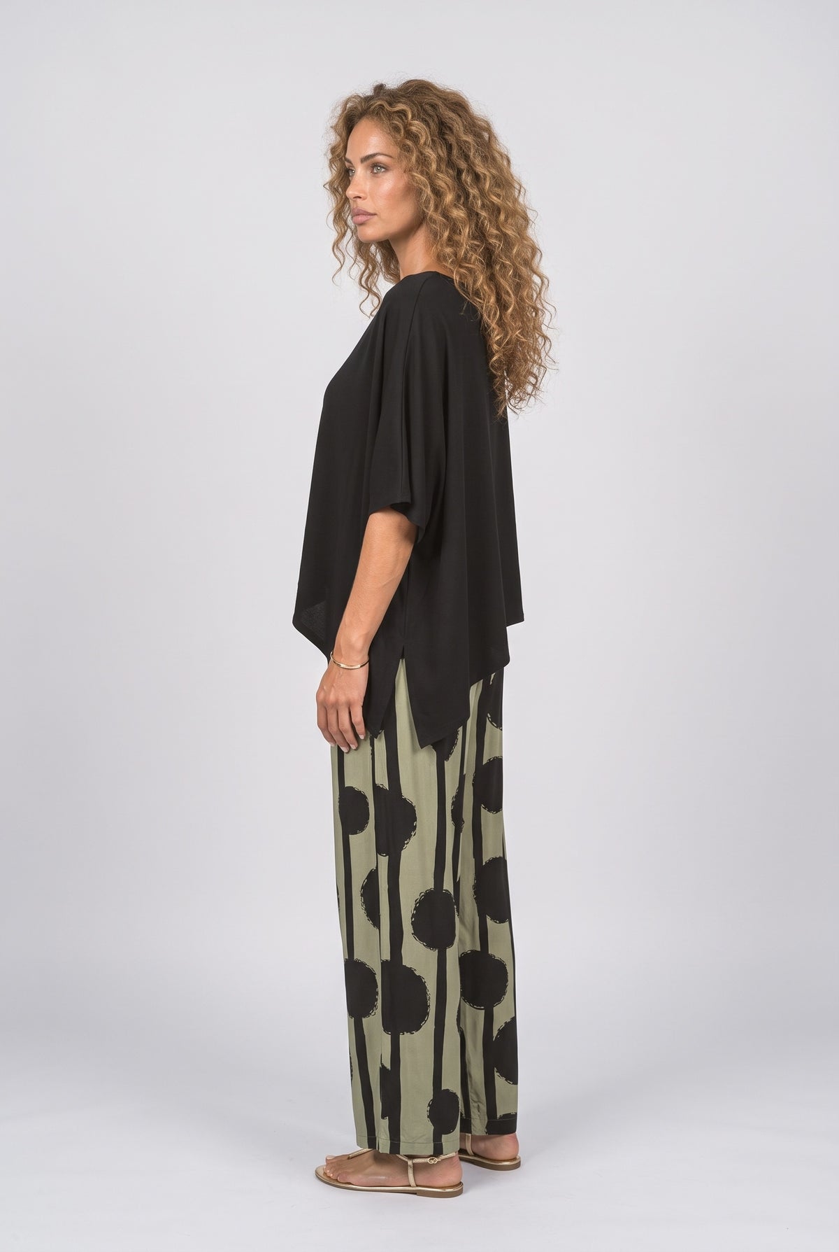 Black Asymmetric Two Piece Outfit, back view