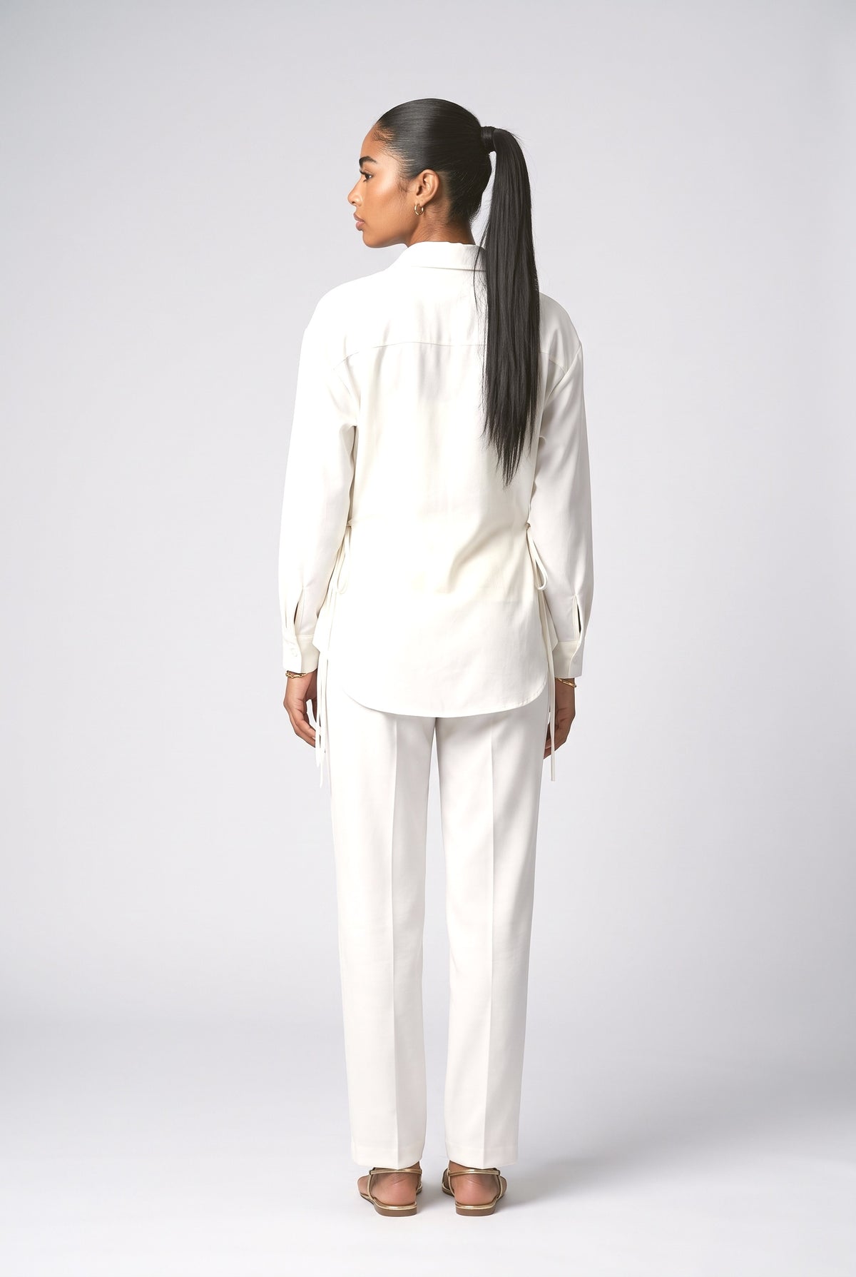 High-waist Straight-leg Pants, back view