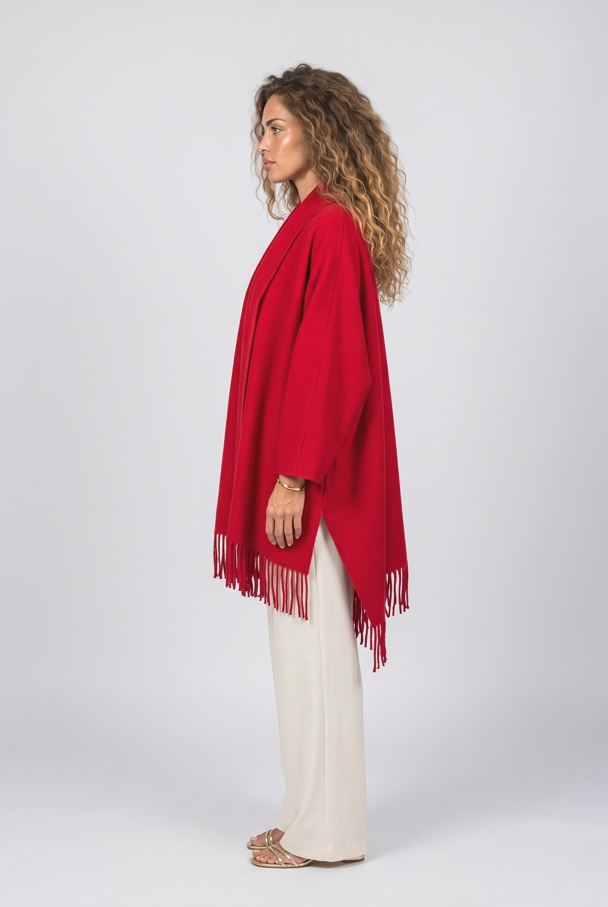 Draped Winter Coat, back view