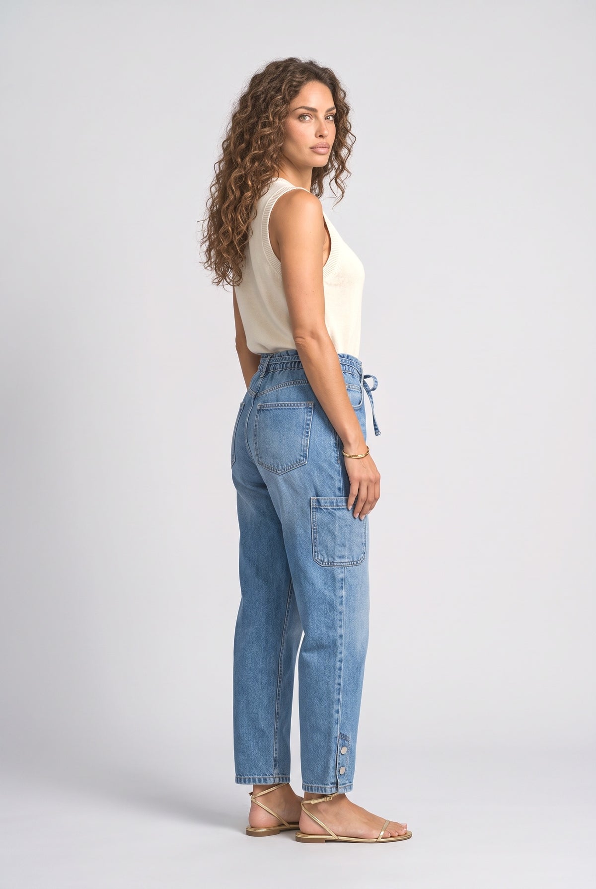 Blue Women's Jeans, back view
