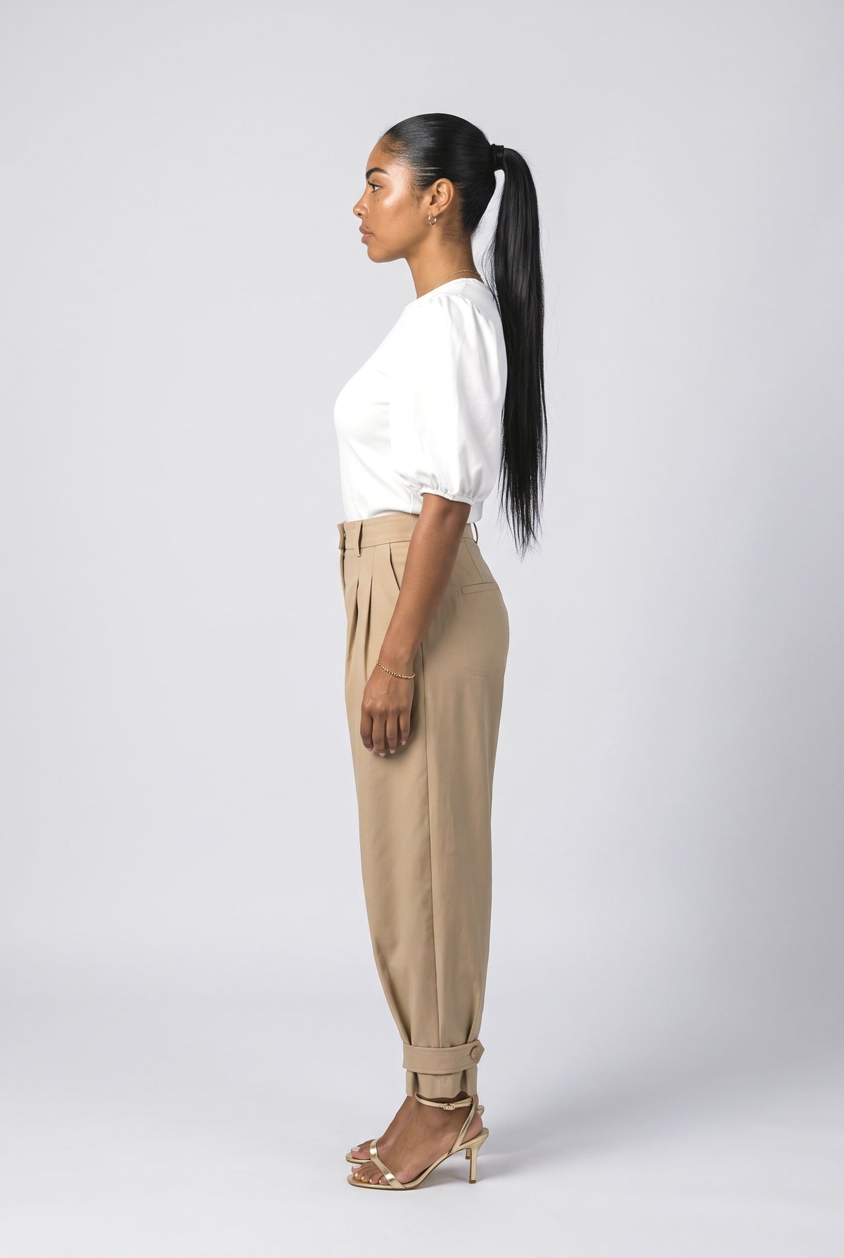 Pleated Wide Leg Pants, back view