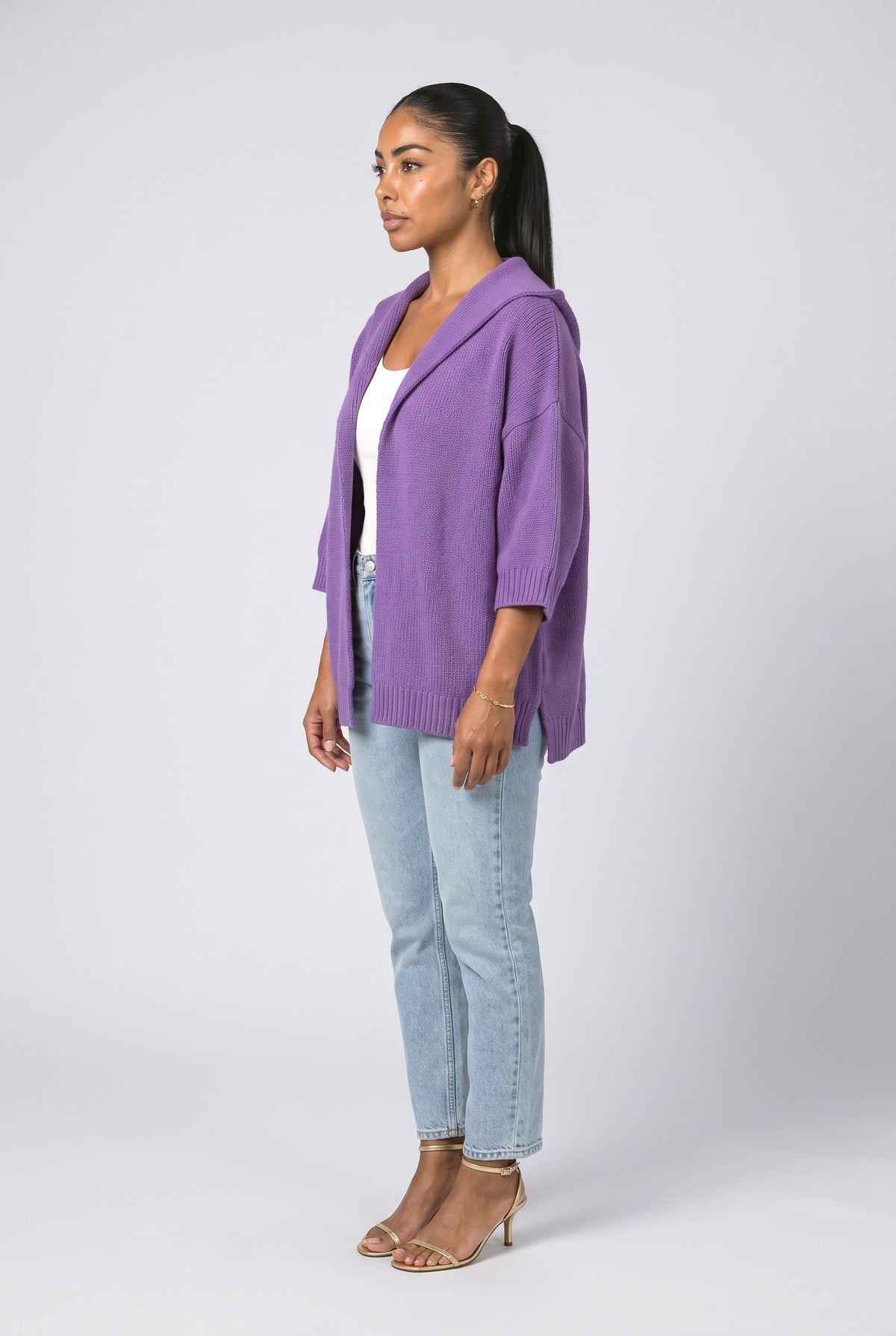 Batwing Sleeve Knit Cardigan, back view