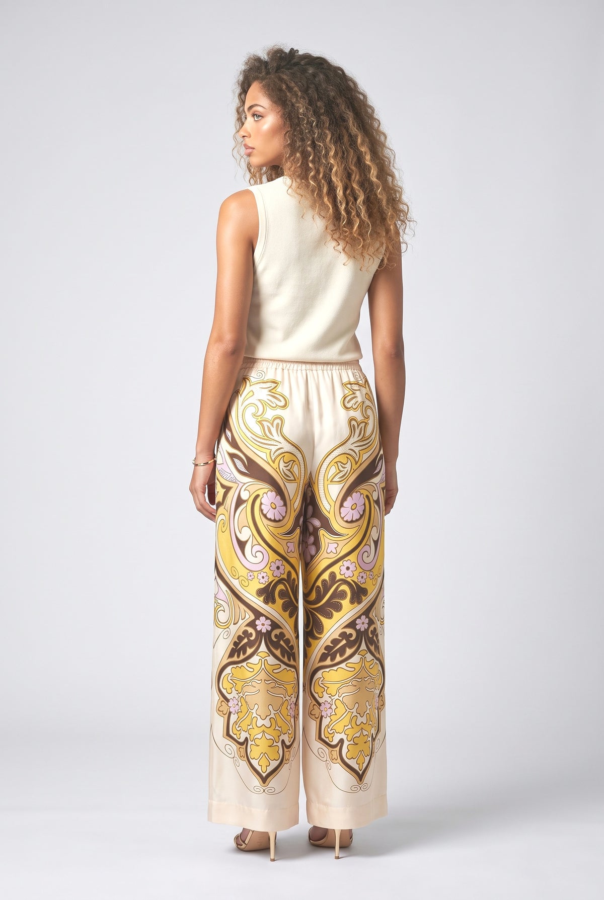 Yellow Relaxed Pants, back view