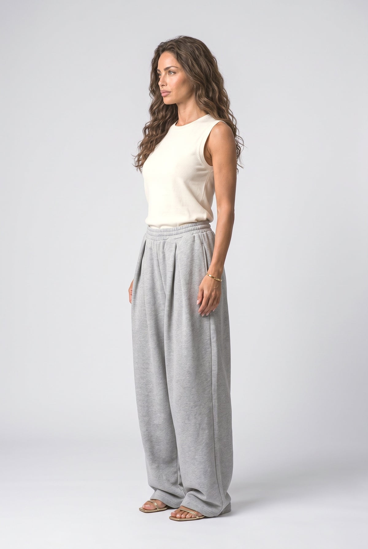 Pleated Wide Leg Pants, back view