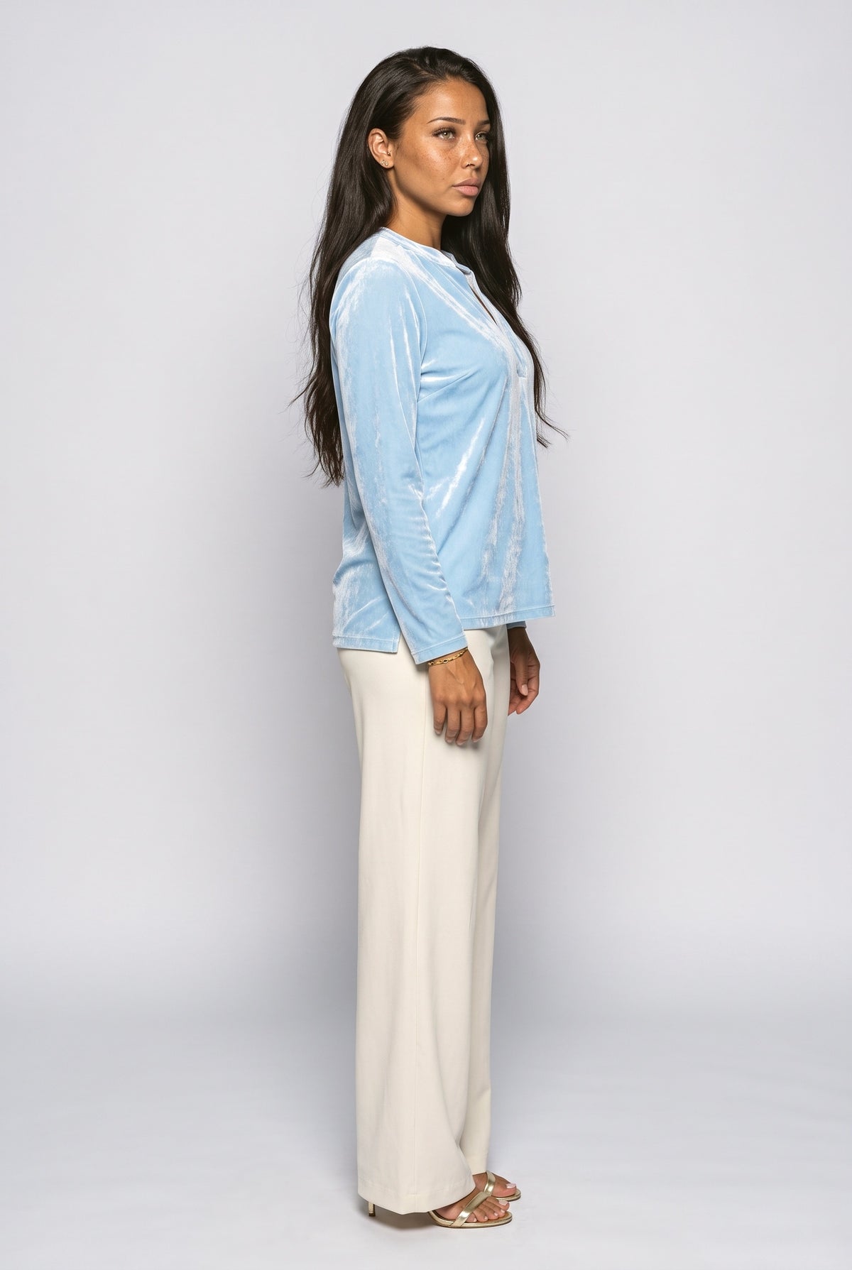 Velvet V-Neck Blouse, back view