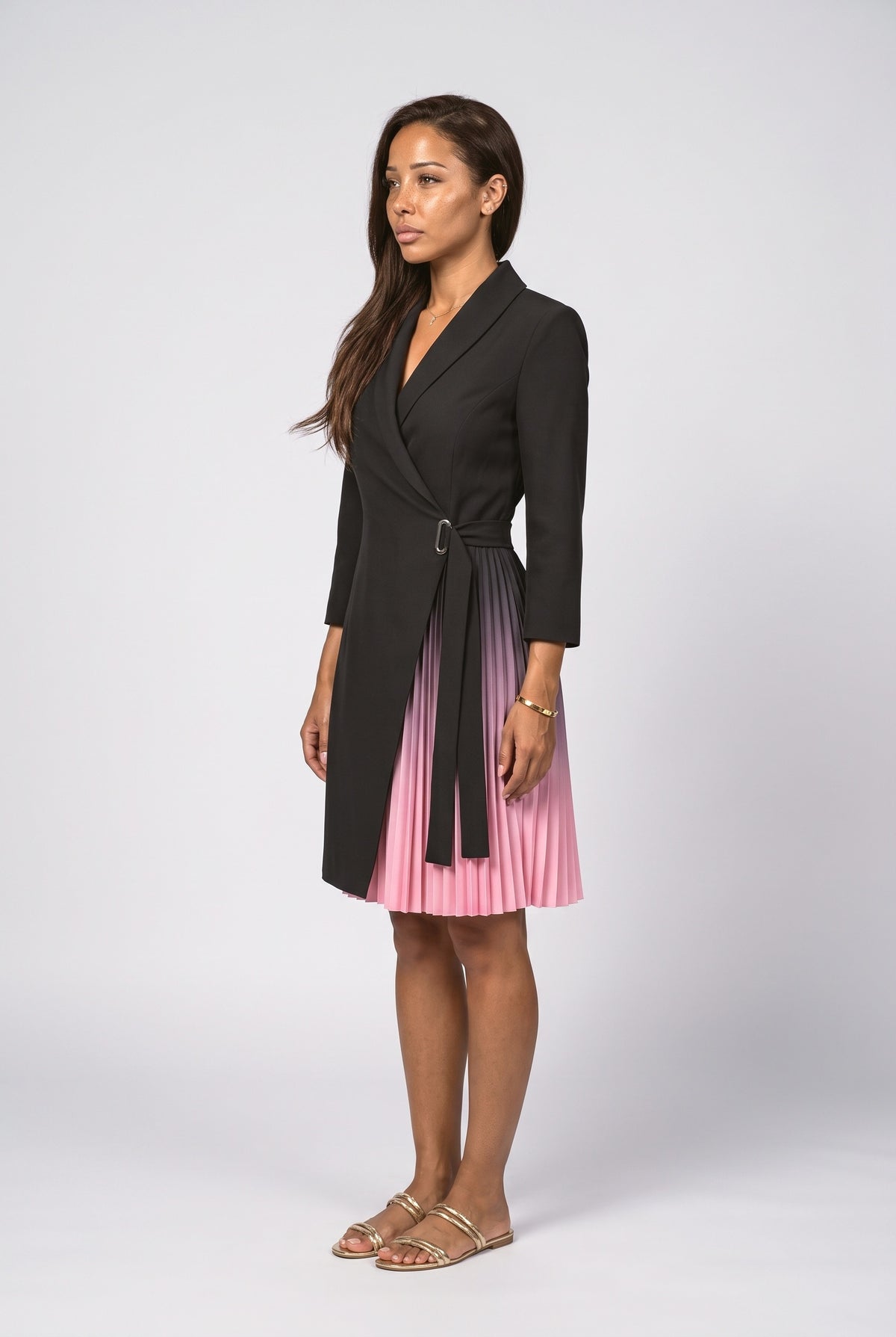 Pleated Cocktail Dress, back view