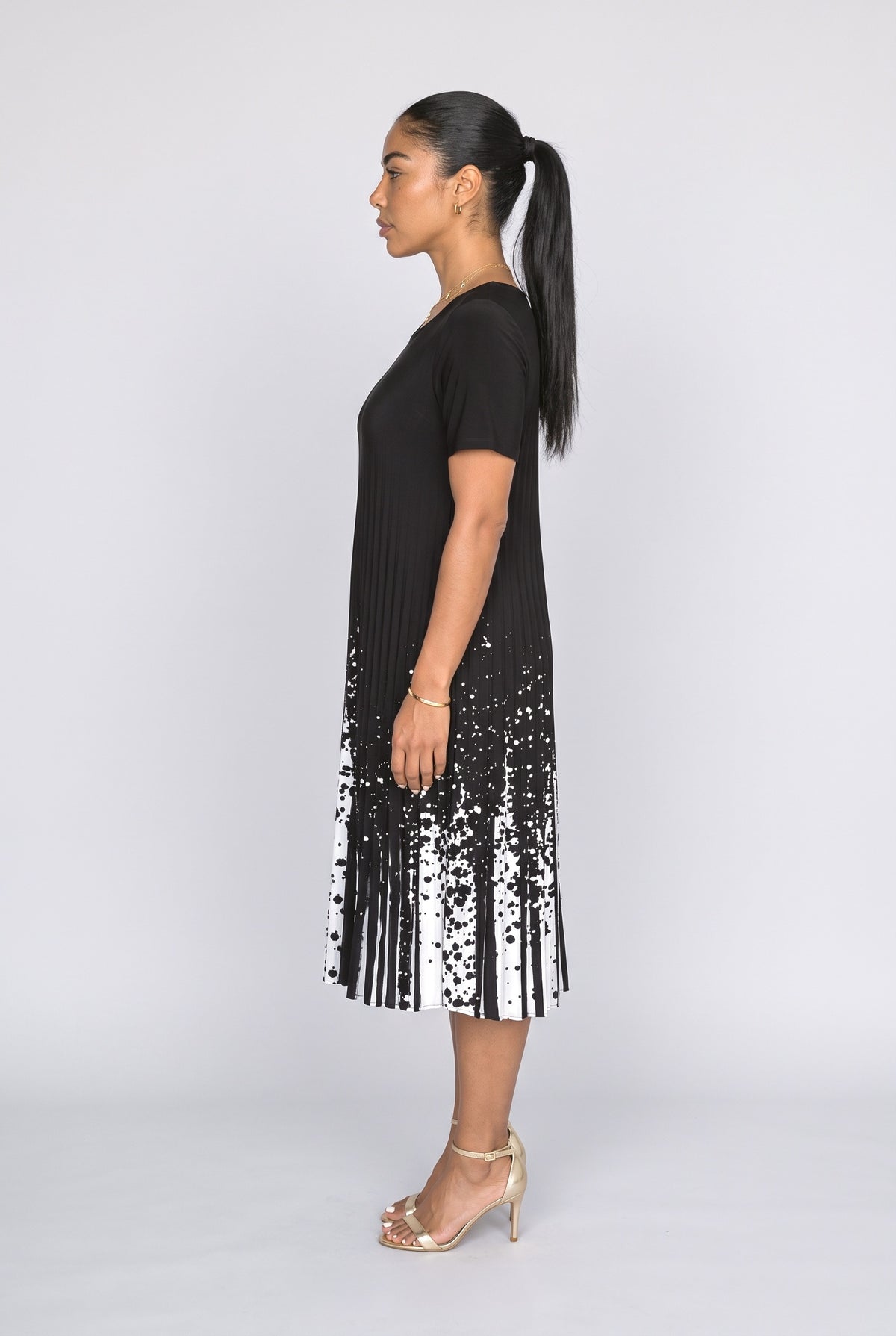 Pleated Midi Dress, back view