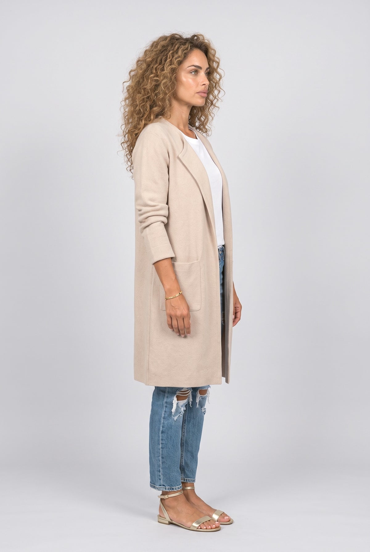 Knit Long Cardigan, back view